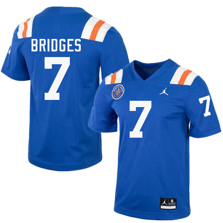 Trikweze Bridges Florida Jersey,Florida Gators #7 Trikweze Bridges Jersey Youth Uniforms-Throwback Royal